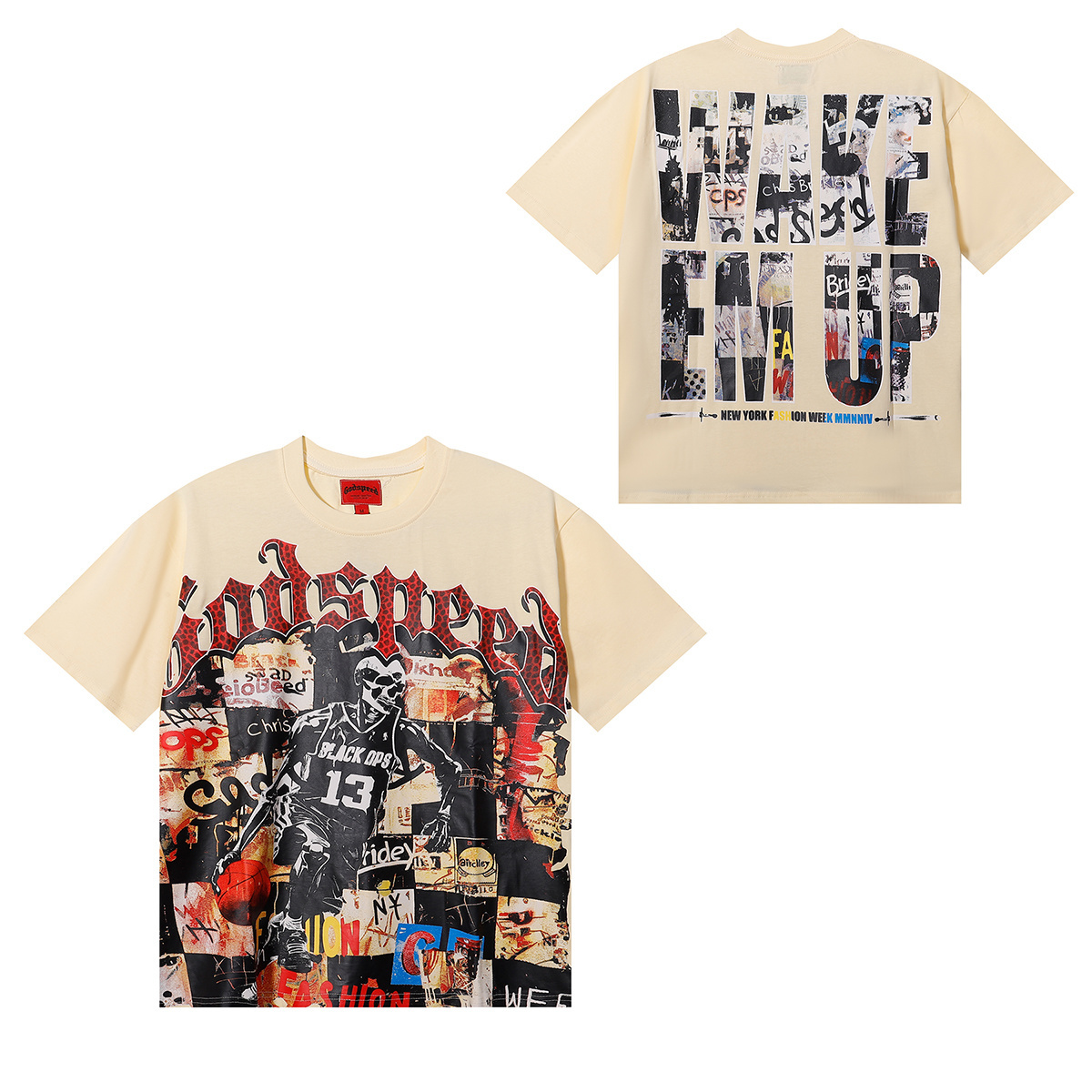 Godspeed Basketball #13 Player Poster Print T-Shirt #7055 Black/Apricot