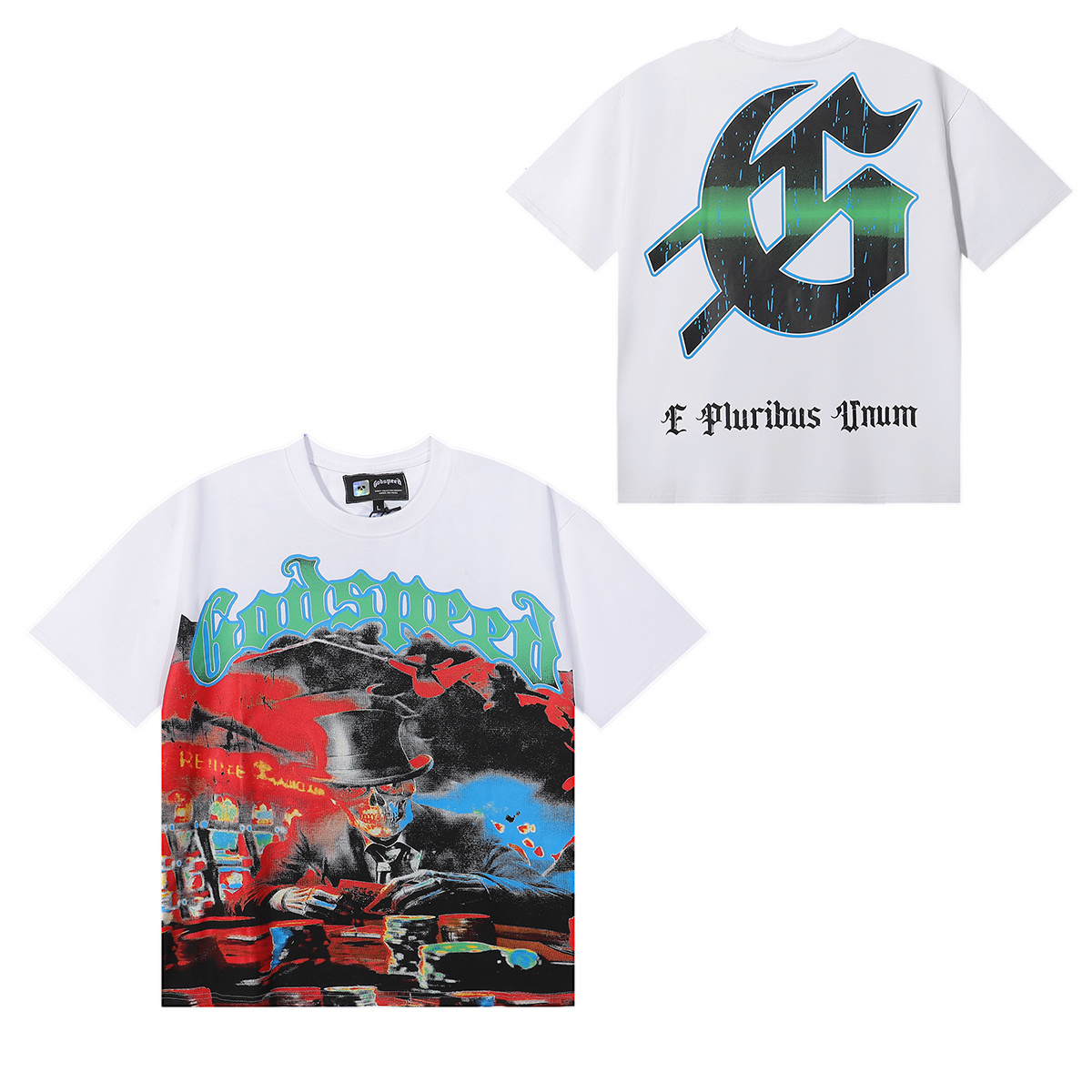 Godspeed Card Magician Print T-Shirt #7026 Black/White