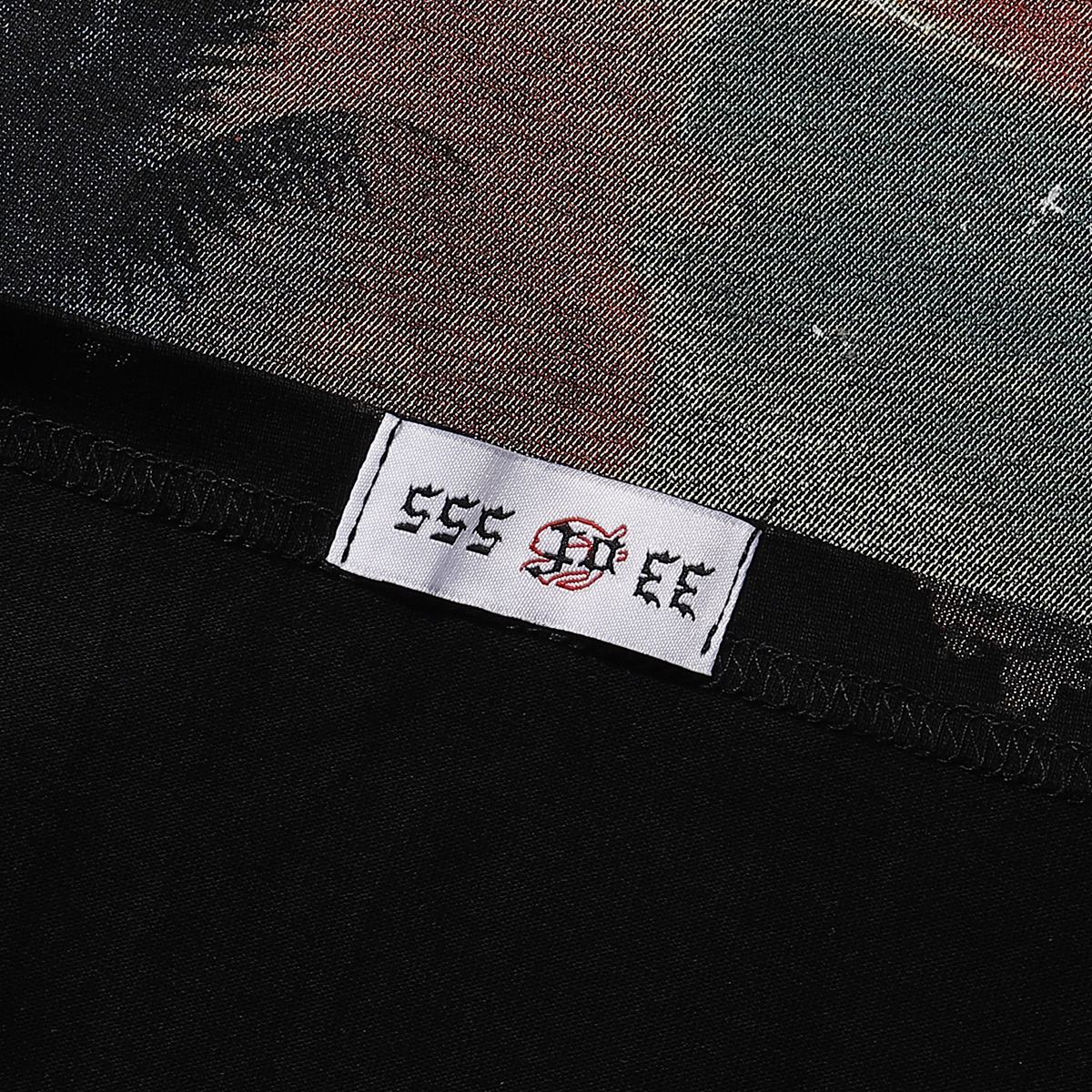 Godspeed City UFO Print T-shirt #7039 Black/Apricot