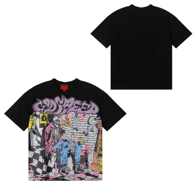 Godspeed Graffiti Wall Skull Artist Print T-Shirt #7013 Black/Apricot 02