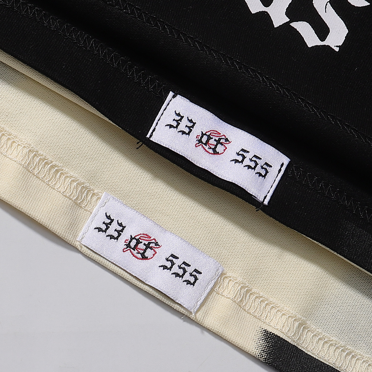 Godspeed Guitar Skull Denim Print T-Shirt #7030 Black/Apricot