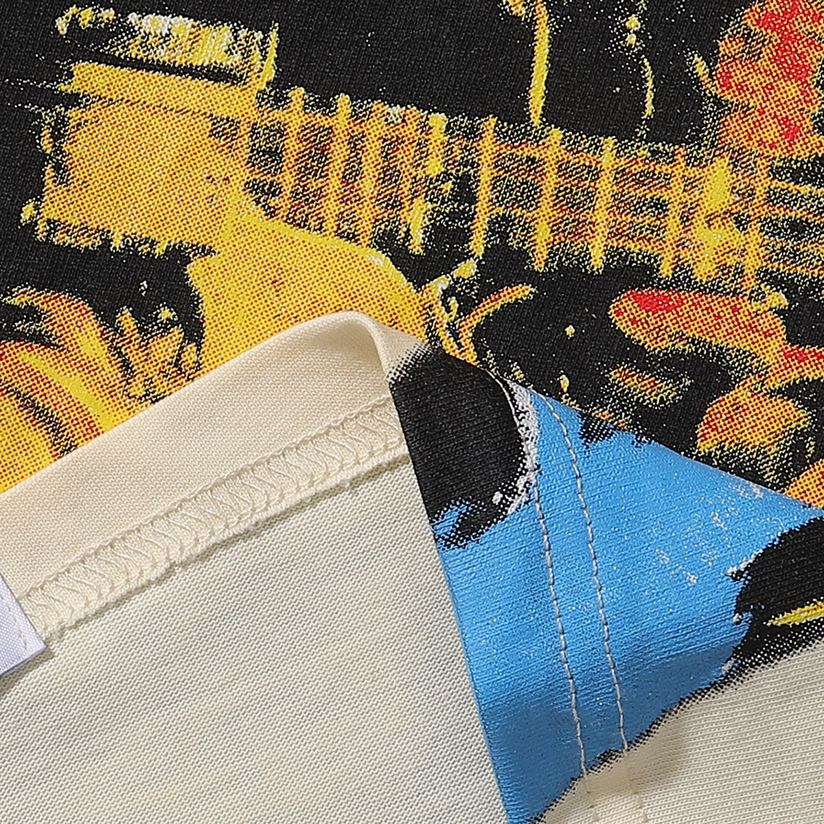 Godspeed Guitar Skull Denim Print T-Shirt #7030 Black/Apricot