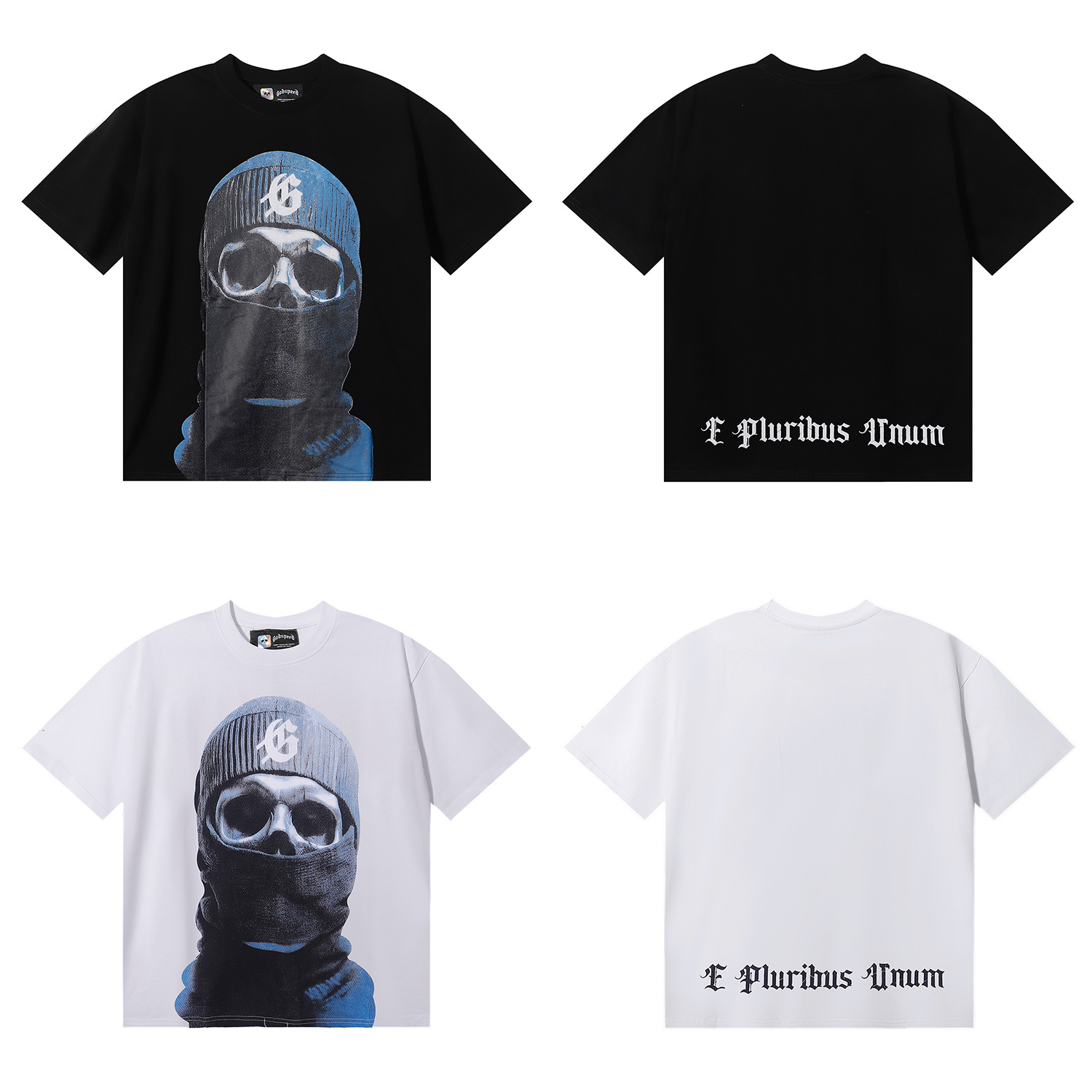 Godspeed Masked Print T-Shirt #7036 Black/White