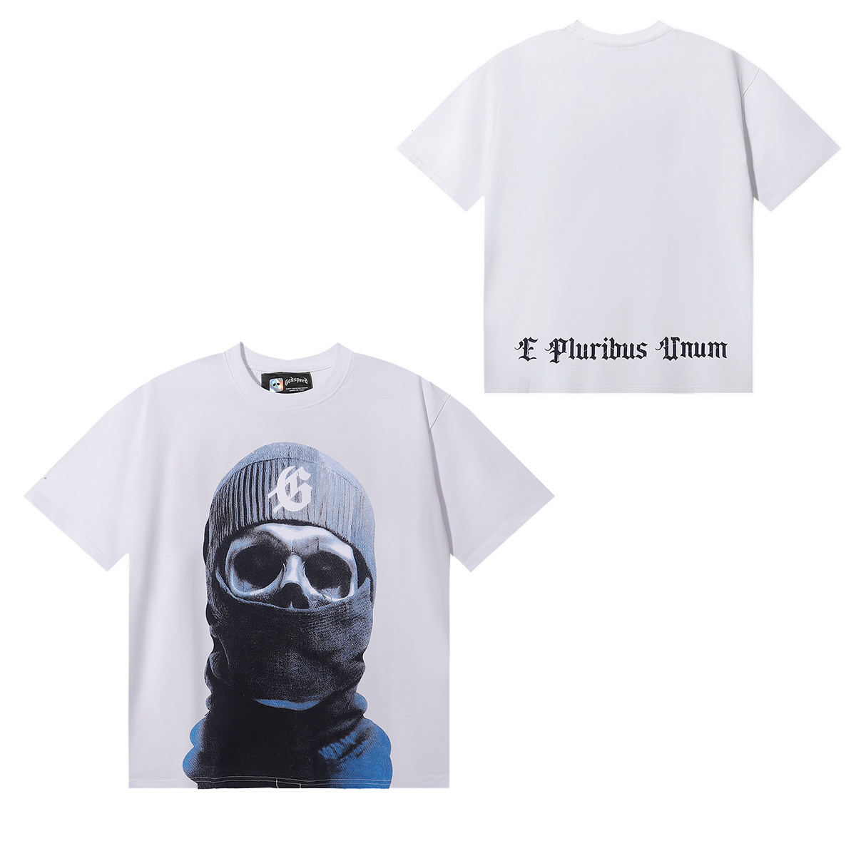 Godspeed Masked Print T-Shirt #7036 Black/White