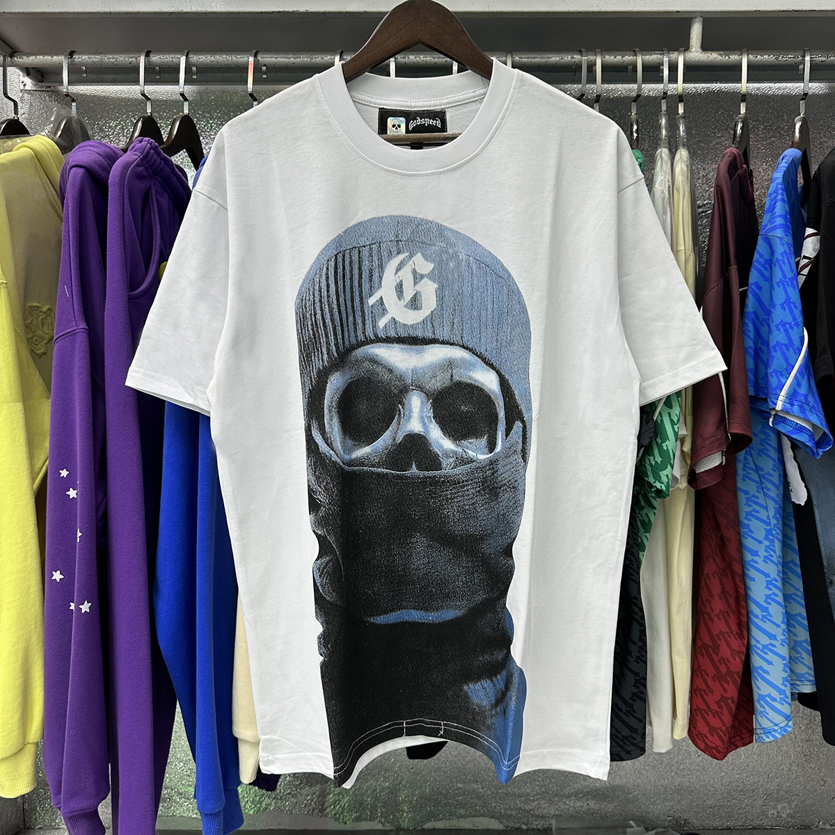 Godspeed Masked Print T-Shirt #7036 Black/White