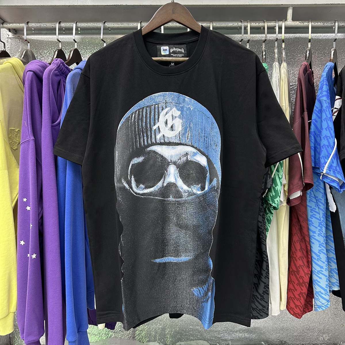 Godspeed Masked Print T-Shirt #7036 Black/White