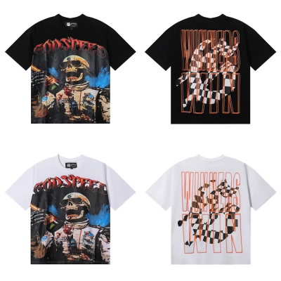 Godspeed Racer F1 Champagne Print T-Shirt #7015 Black/White 01