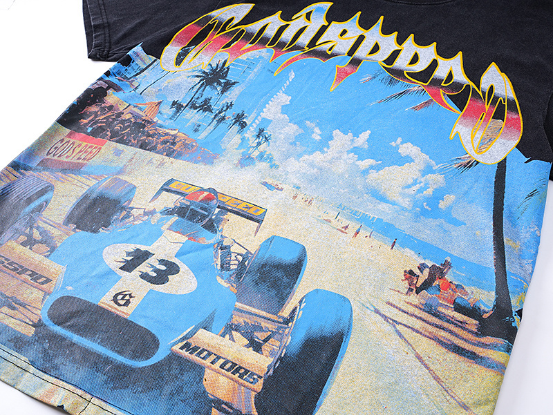 Godspeed Racing No. 13 Cotton T-Shirt #1110 Black