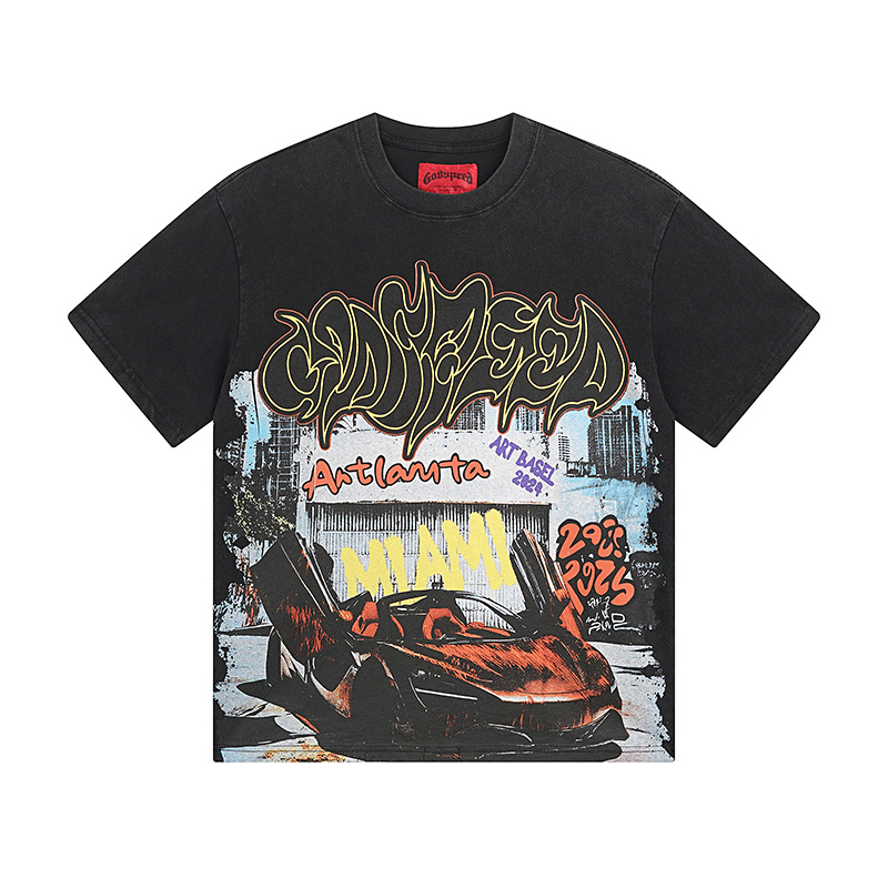 Godspeed Racing Print Cotton T-Shirt #1071 Black