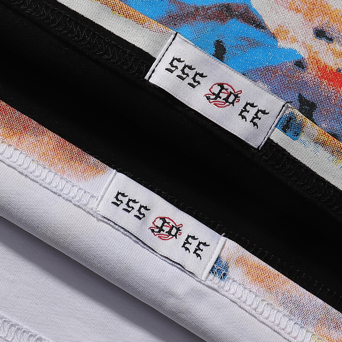 Godspeed Relaxed Beach Skull Print T-Shirt #7021 Black/White