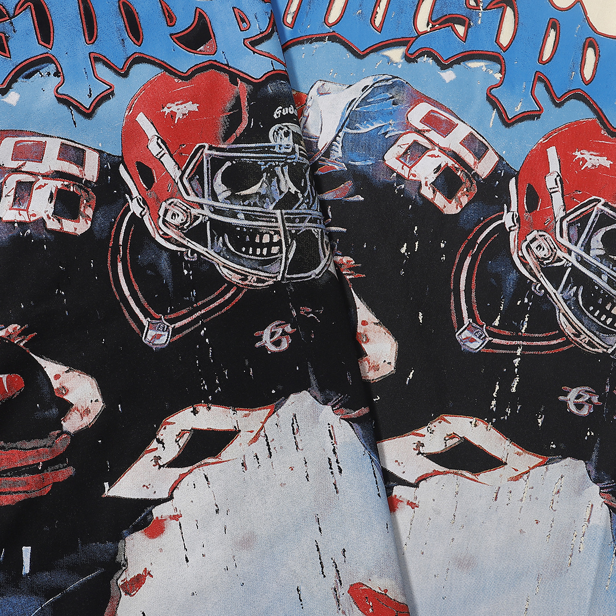 Godspeed Rugby Player Print T-Shirt #7033 Black/Apricot