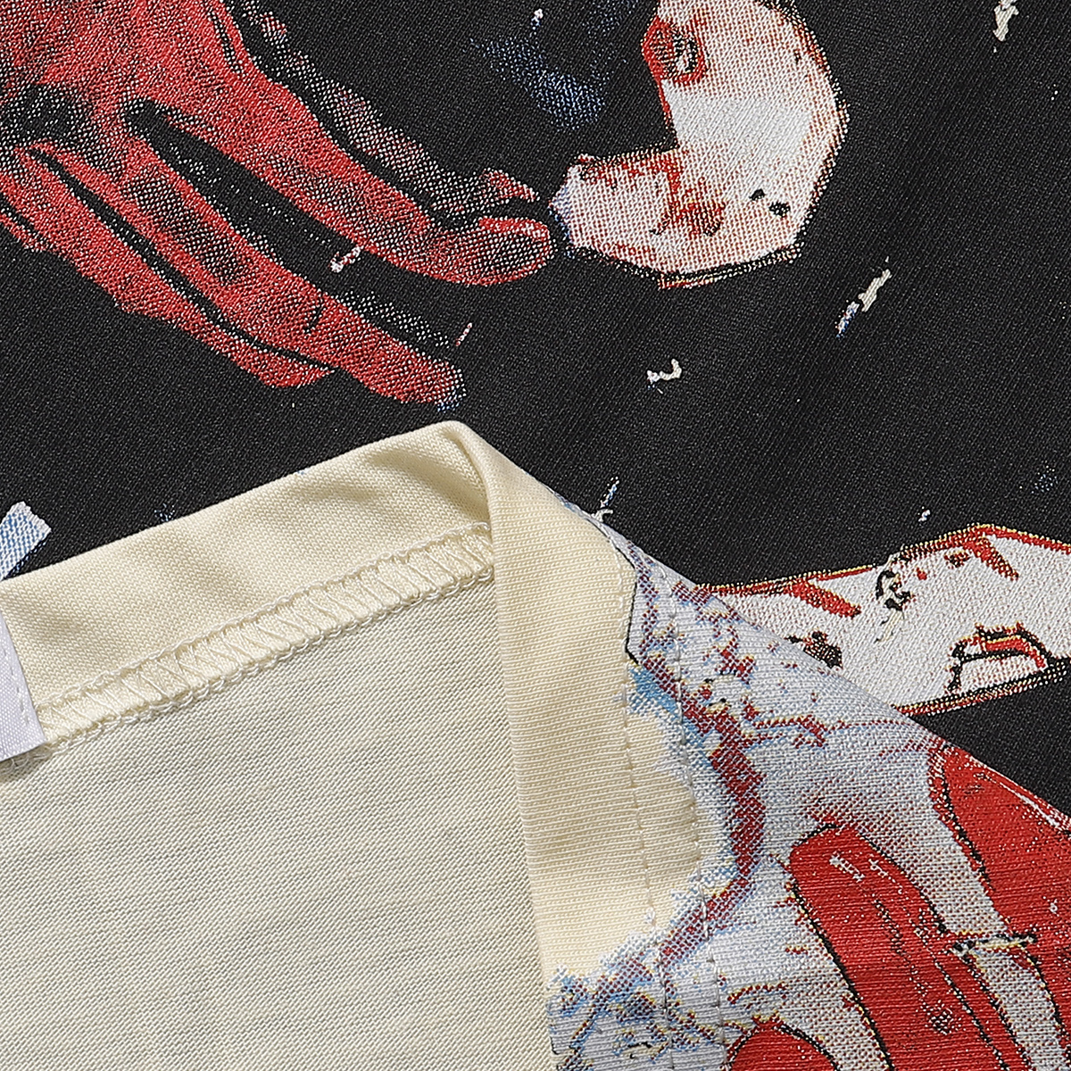 Godspeed Rugby Player Print T-Shirt #7033 Black/Apricot