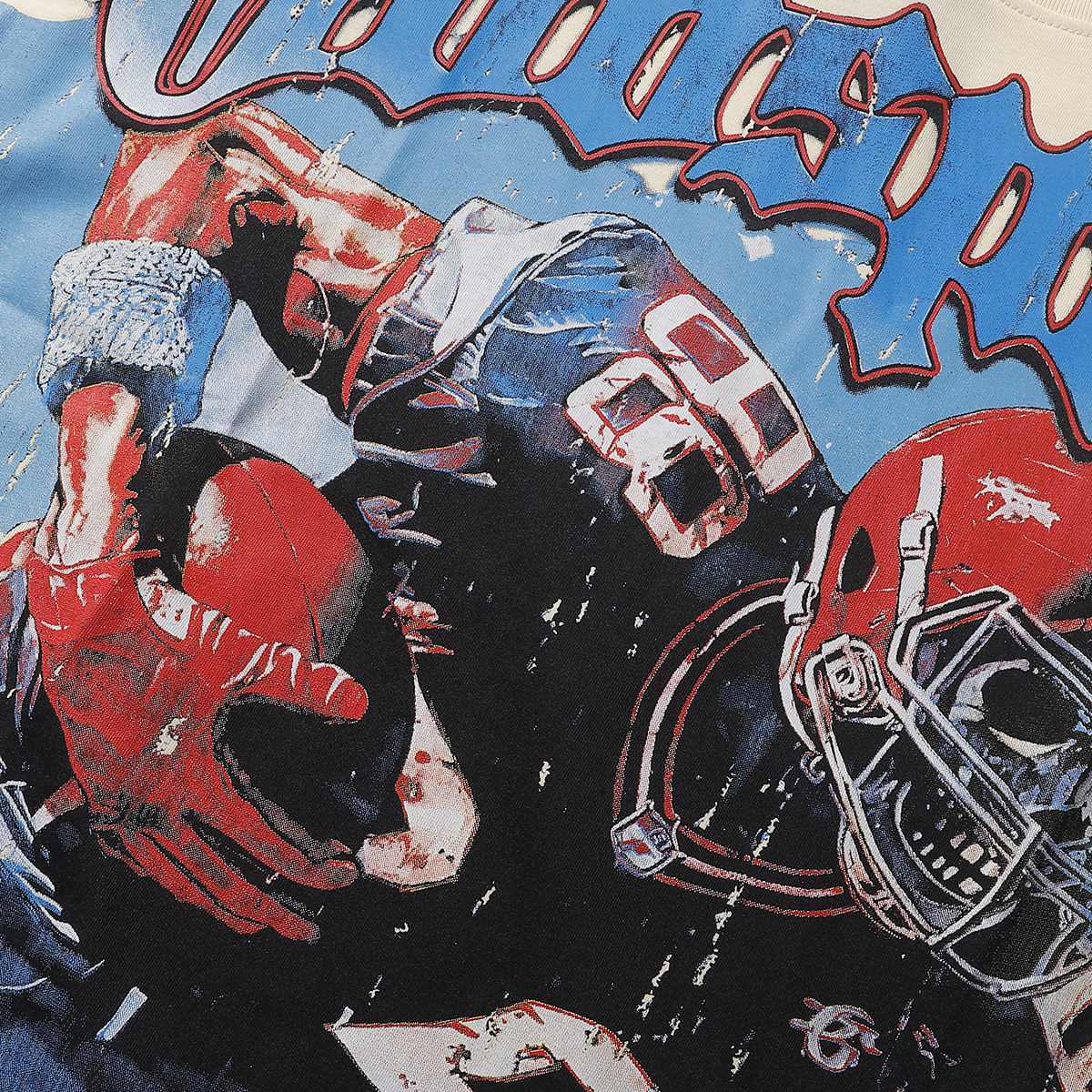 Godspeed Rugby Player Print T-Shirt #7033 Black/Apricot