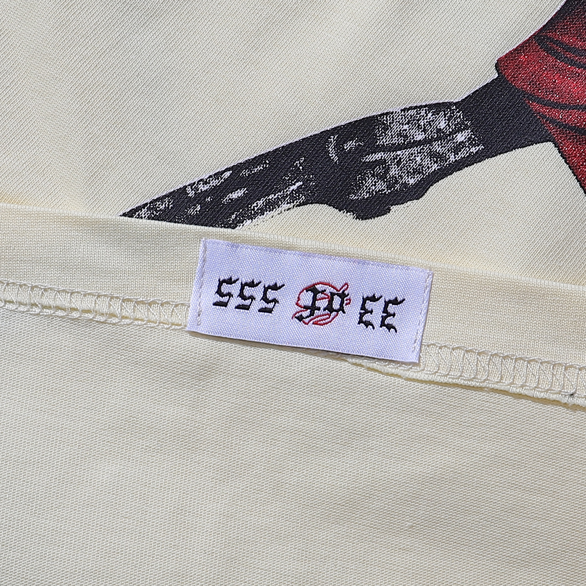 Godspeed Skateboard Skull Print T-Shirt #7018 Black/Apricot/White