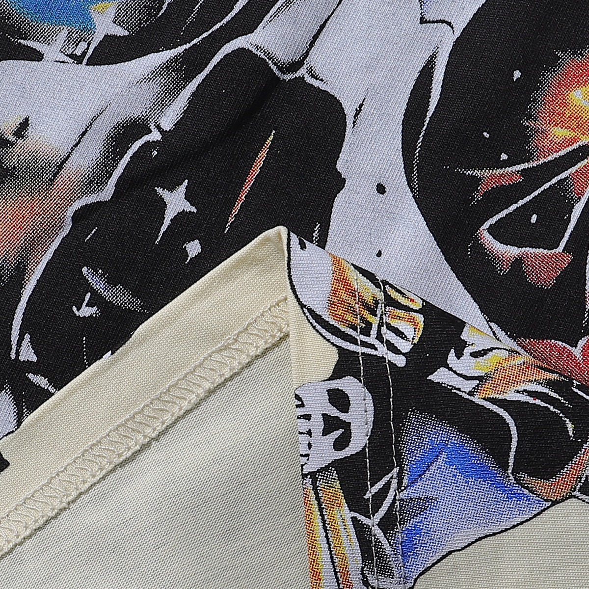 Godspeed Skull and Rose Print T-Shirt #7012 Black/Apricot