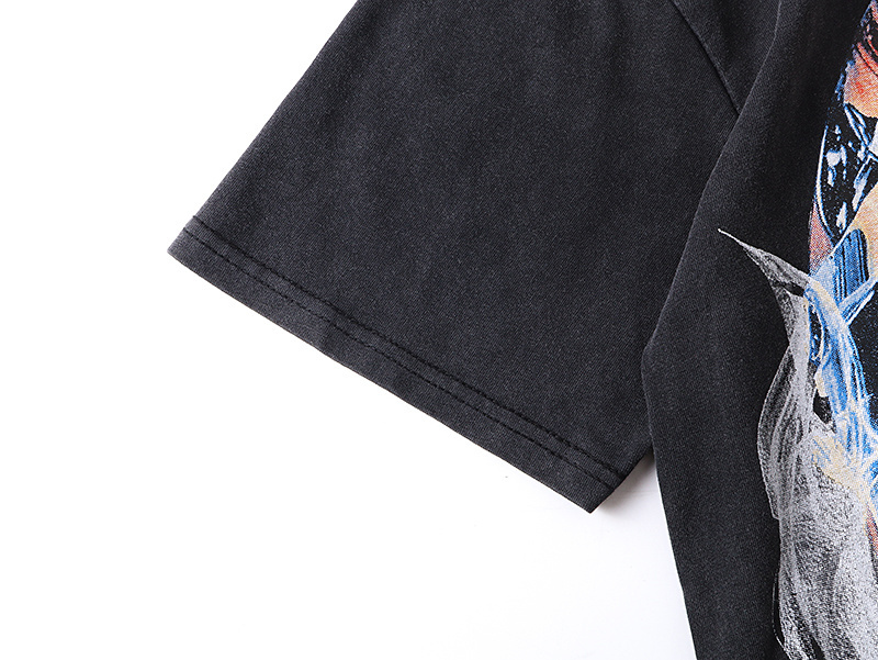 Godspeed Skull Astronaut Print Cotton T-Shirt #1171 Black