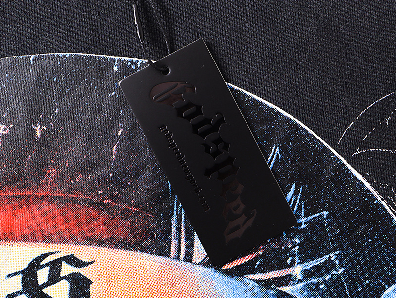 Godspeed Skull Astronaut Print Cotton T-Shirt #1171 Black