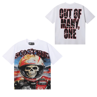 Godspeed Skull Astronaut Print T-Shirt #7009 Black/White 02