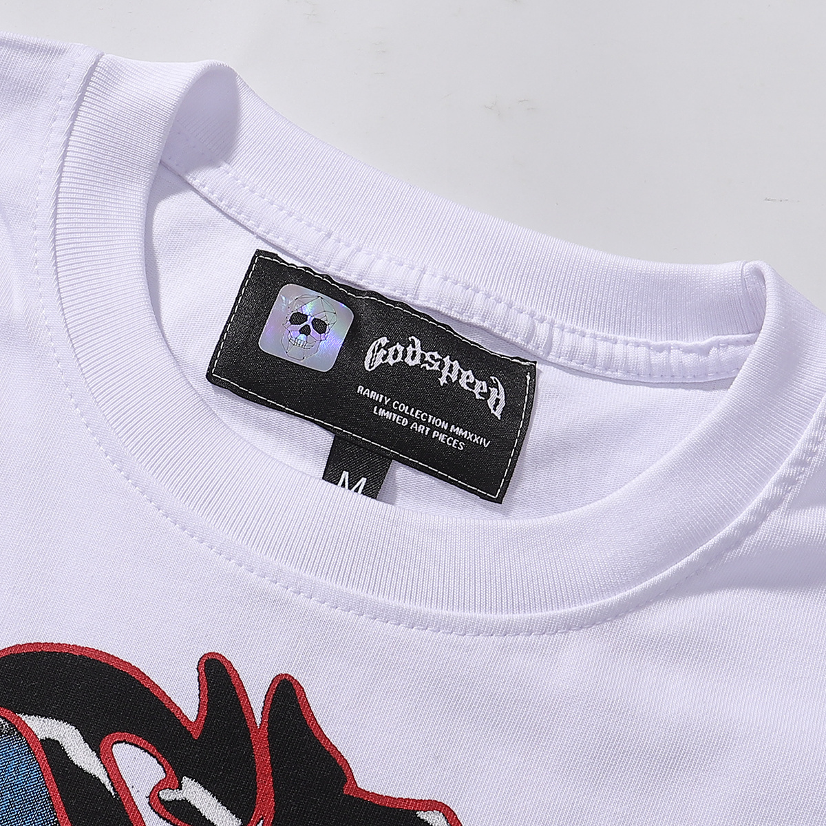 Godspeed Skull Astronaut Print T-Shirt #7009 Black/White