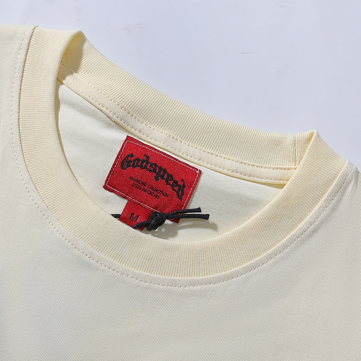 Godspeed Skull Rose Clock Print T-Shirt #7022 Black/Apricot/White