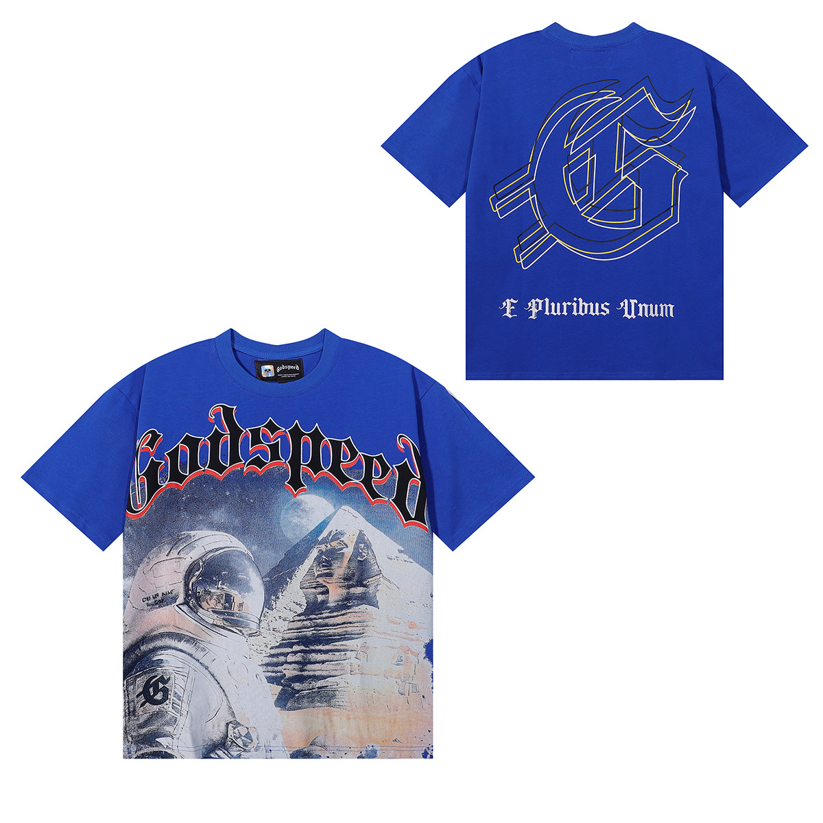 Godspeed Spacesuit Pyramid Print T-Shirt #7053 Black/Blue