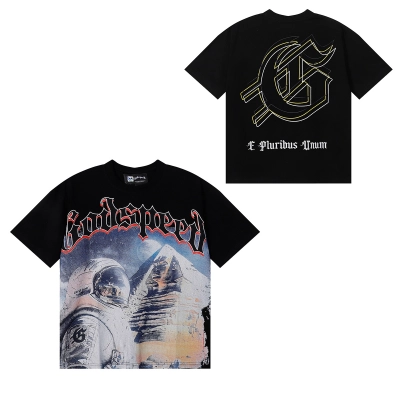 Godspeed Spacesuit Pyramid Print T-Shirt #7053 Black/Blue 02