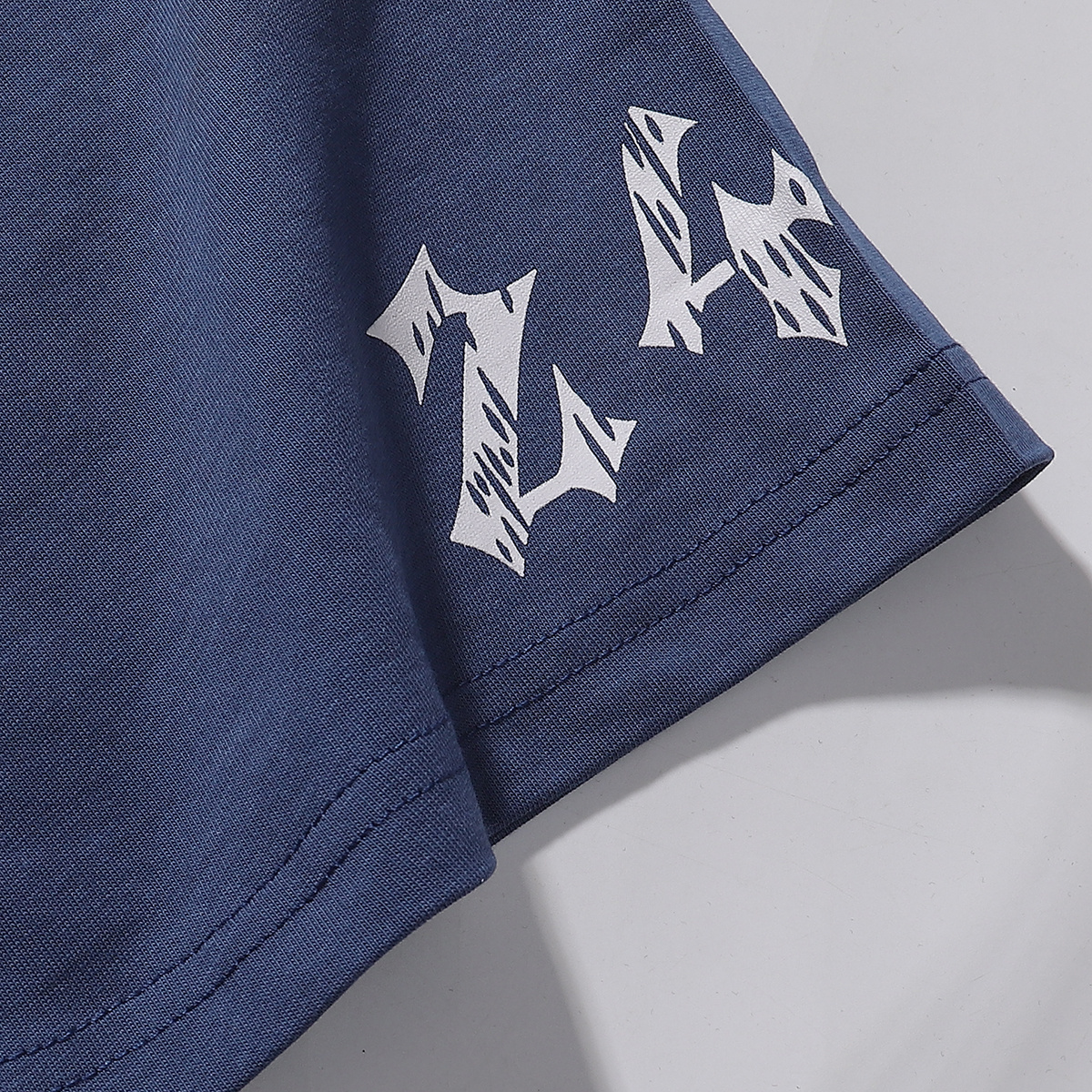 Godspeed Speech Skull Print T-Shirt #7028 Blue/Apricot/Black/White