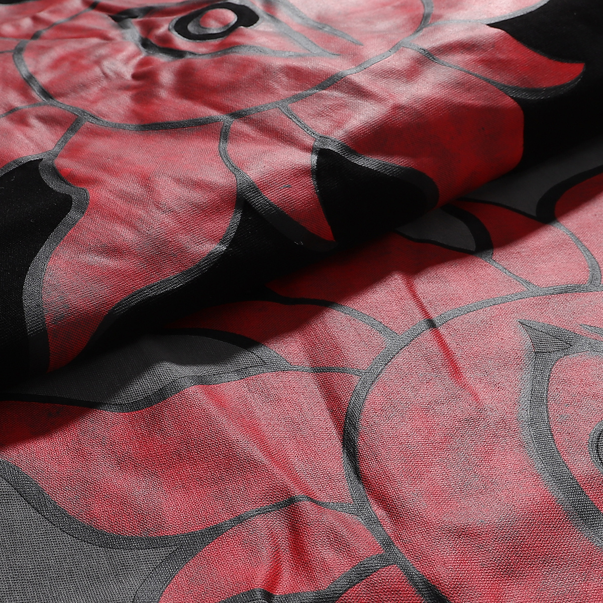 Godspeed Street Scene Rose Print T-Shirt #7019 Black/Grey