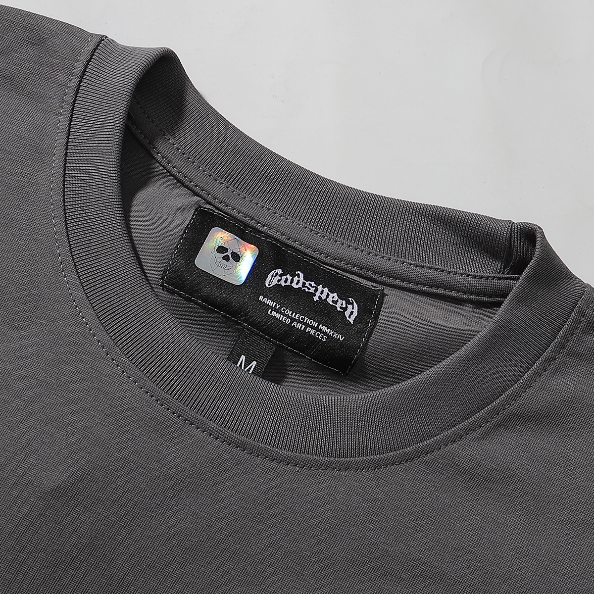 Godspeed Street Scene Rose Print T-Shirt #7019 Black/Grey