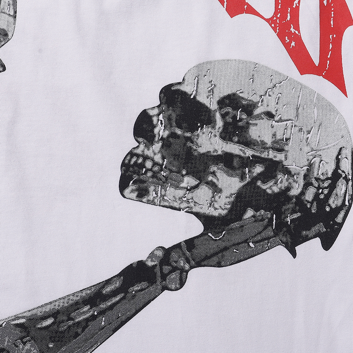 Godspeed Tech Gaze Skull Print T-Shirt #7038 Black/White