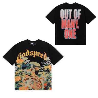 Godspeed VR Glasses Skull Print T-Shirt #7029 Black/White 02