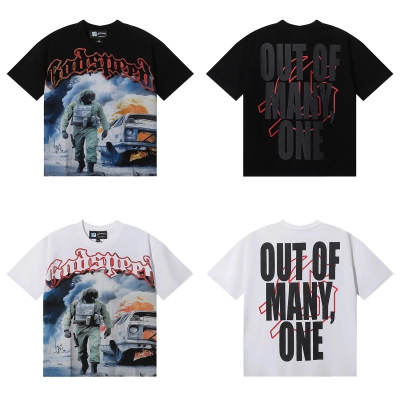 Godspeed War-Fire Car Print T-Shirt #7010 Black/White 01