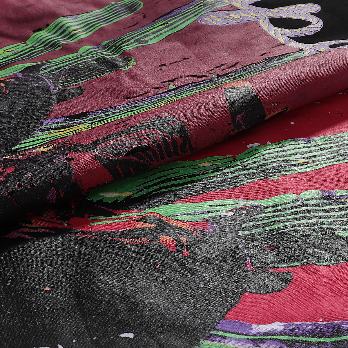 Godspeed Western Skull Cowboy Cactus Print T-Shirt #7016 Black/White