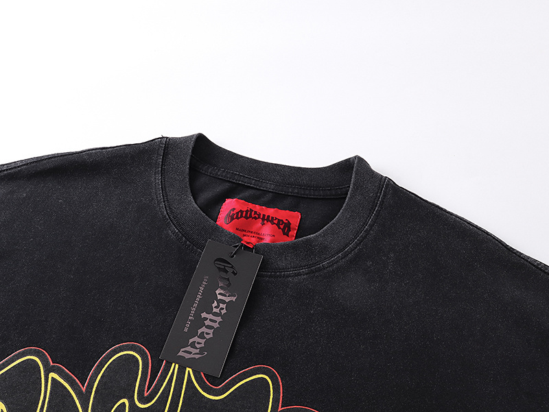 Godspeed Washed Print T-Shirt #1071 Black