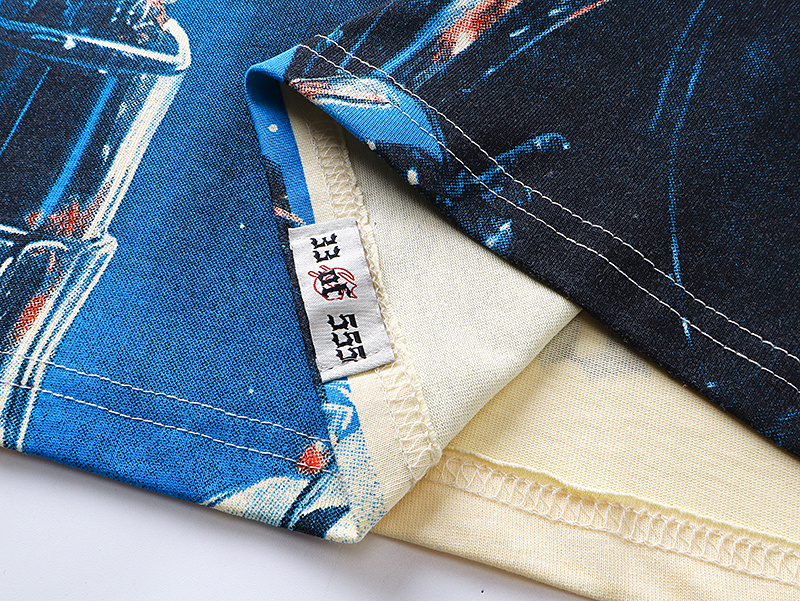 Godspeed Robot Fingertip Print Cotton T-Shirt #3126 Apricot