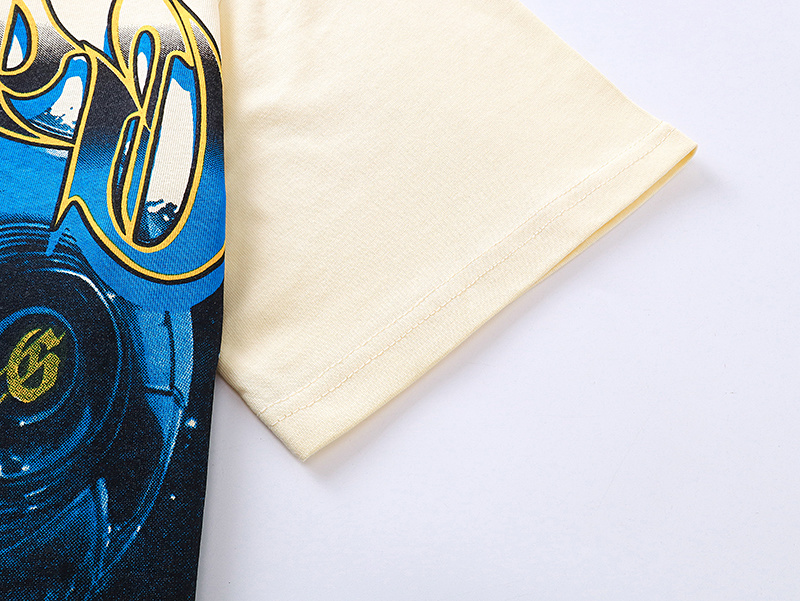 Godspeed Robot Fingertip Print Cotton T-Shirt #3126 Apricot