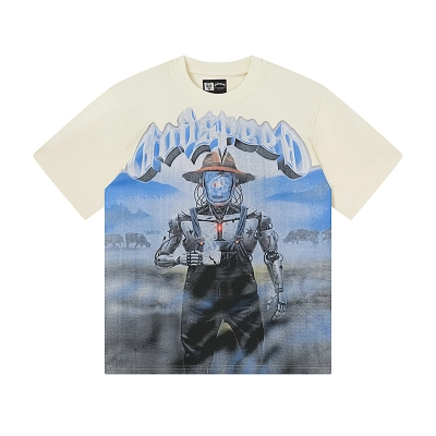 copy of Godspeed Skull Robot Scarecrow Print T-shirt #1178 Black 01