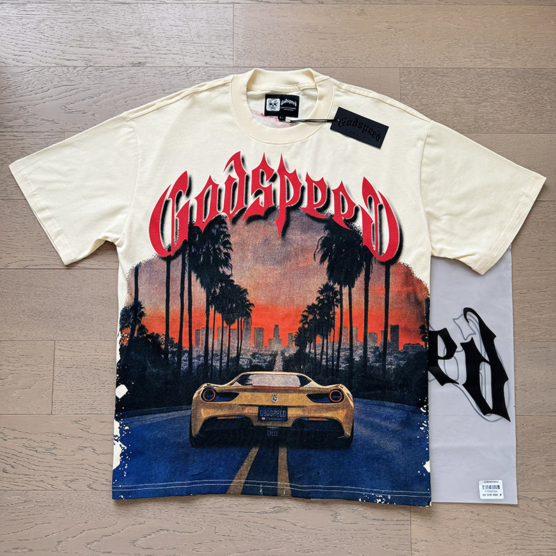 Godspeed Ferrari Print T-shirt #3129 Apricot