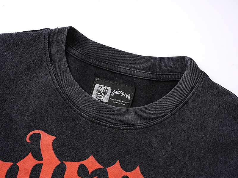 Godspeed Hollywood Print Cotton T-Shirt #1163 Black