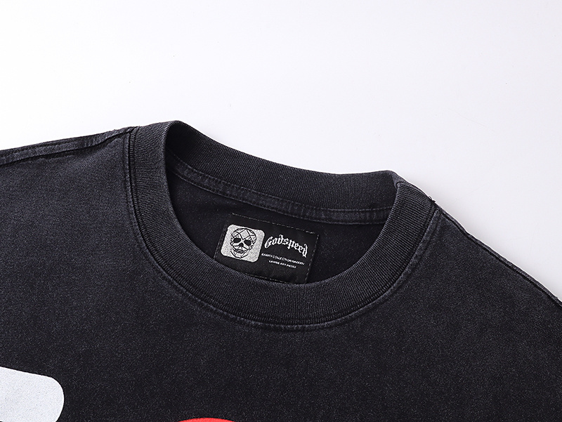 Godspeed Letter GS Print T-shirt #1112 Black