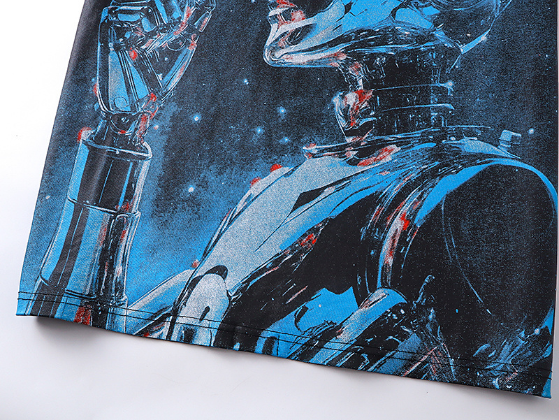 Godspeed Robot Fingertip Print Cotton T-Shirt #1126 Black