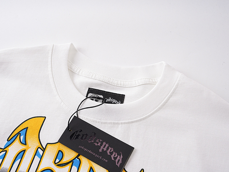 Godspeed Robot Fingertip Print Cotton T-Shirt #3126 White