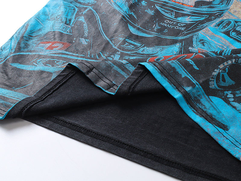 Godspeed Skeleton Racer Print Cotton T-Shirt #1165 Black