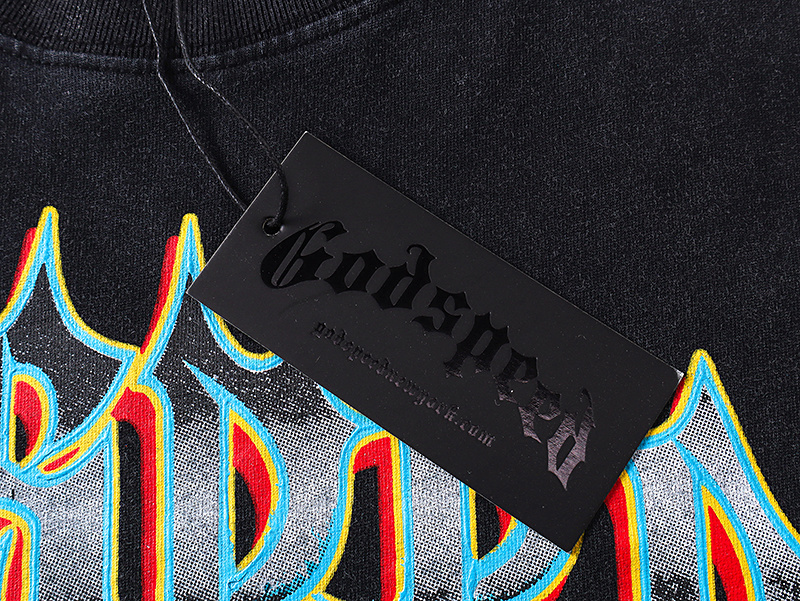 Godspeed Skeleton Racer Print Cotton T-Shirt #1165 Black