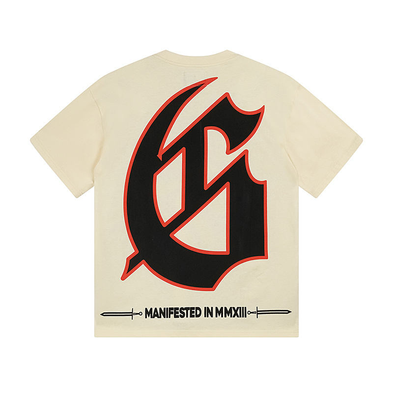 Godspeed Skeleton Racer Print Cotton T-Shirt #3165 Apricot