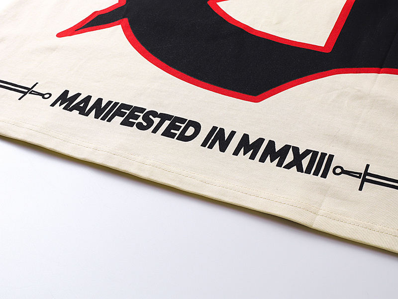 Godspeed Skeleton Racer Print Cotton T-Shirt #3165 Apricot