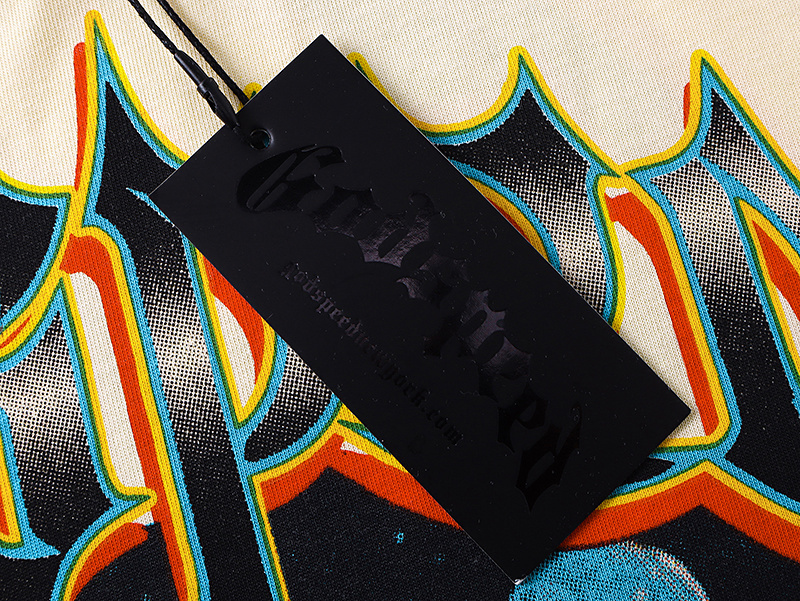 Godspeed Skeleton Racer Print Cotton T-Shirt #3165 Apricot