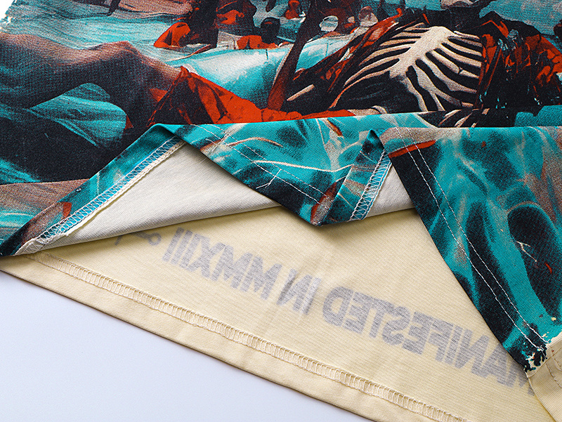 Godspeed Skull Beach Drink Cotton T-Shirt #3166 Apricot