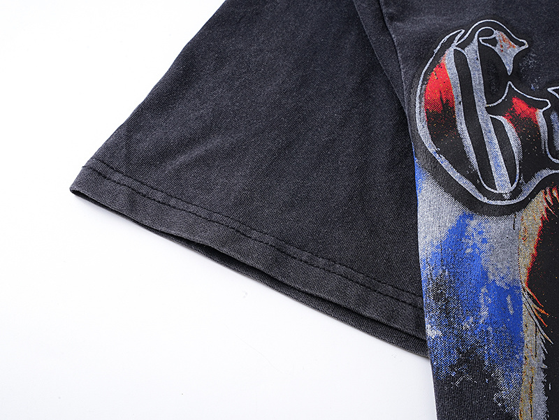 Godspeed Skull Boxer Print Cotton T-Shirt #1160 Black