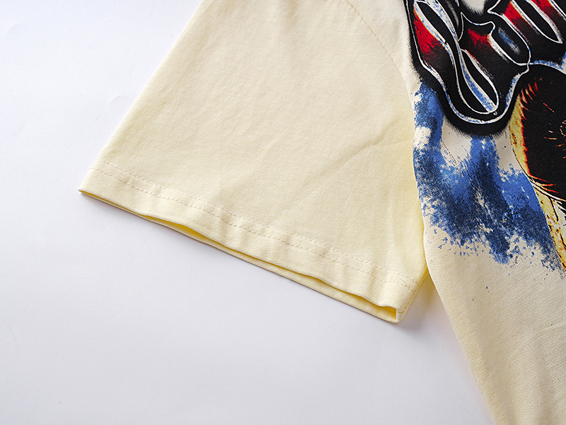 Godspeed Skull Boxer Print Cotton T-Shirt #3160 Apricot